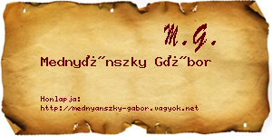 Mednyánszky Gábor névjegykártya