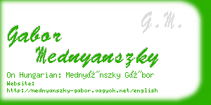 gabor mednyanszky business card